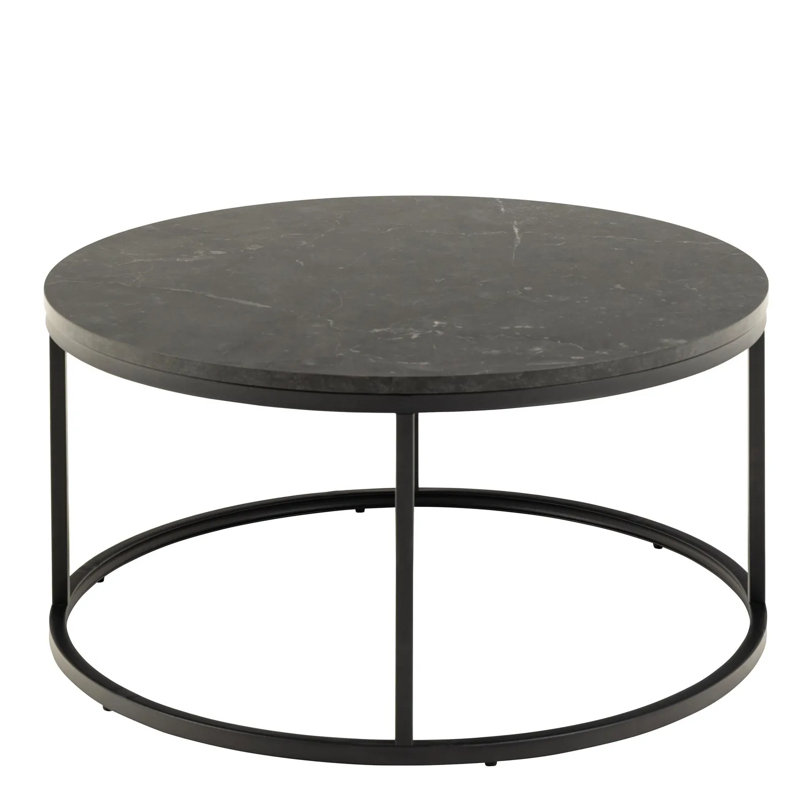 Furniture To Go Spiro Coffee Table with Black Marble Melamine Top & Black Legs 2