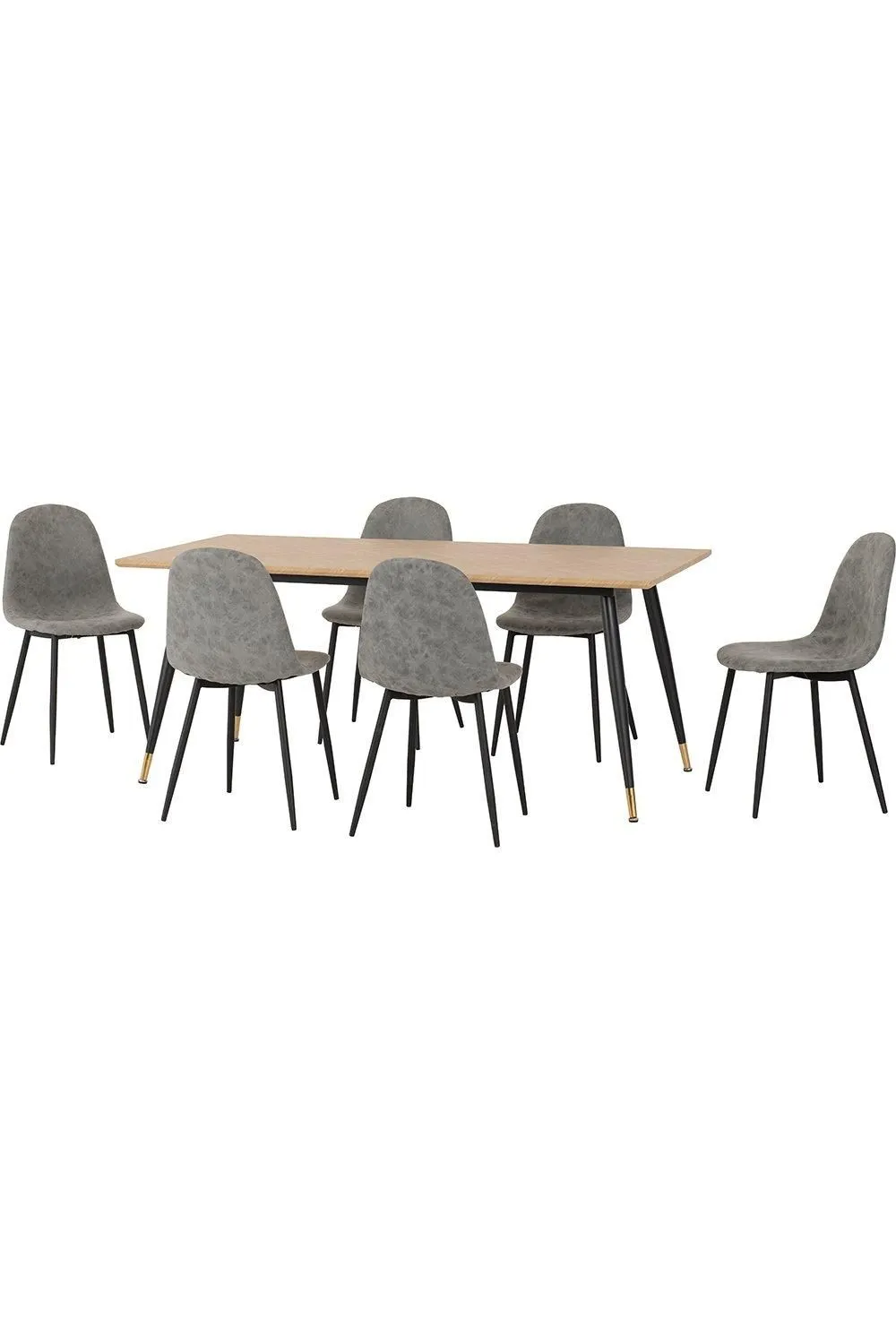 Seconique Hamilton Large Dining Set with Athens Chairs in Grey 3