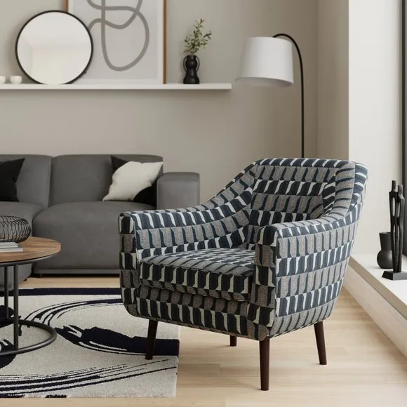 Eddie Regents Jacquard Velvet Tub Chair