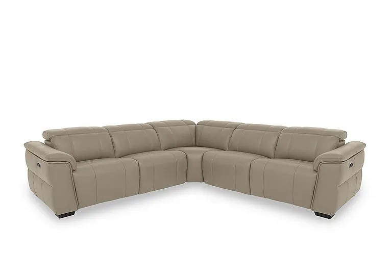 Inca NC Leather Large Power Recliner Corner Sofa with Power Headrests - Oyster