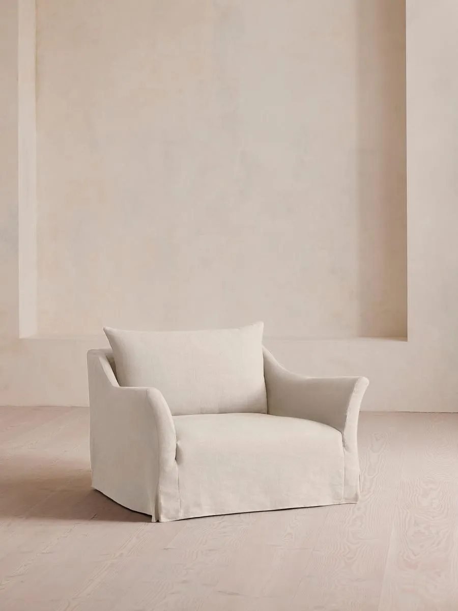 Roma Loveseat, Linen, Bisque