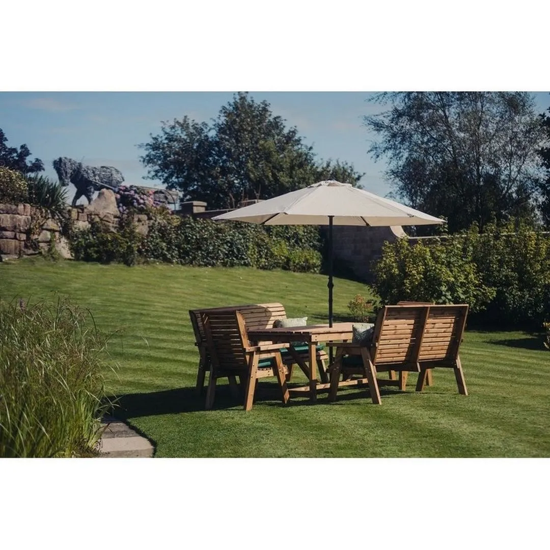 Churnet Valley Garden Furniture Ltd Valley Seat 10 Set 2X2B 2X3B Table - Minimal Assembly Required in Brown 5