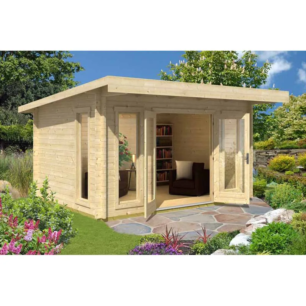 Lasita Maja Ltd Barbados 3-Log Cabin, Garden Room, Home Office - L459xW419xH241.94 cm in Natural