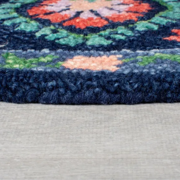 Hani Floral Wool Round Rug 4