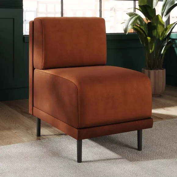Mae Small Dining Bench, Matte Plush Velvet 2