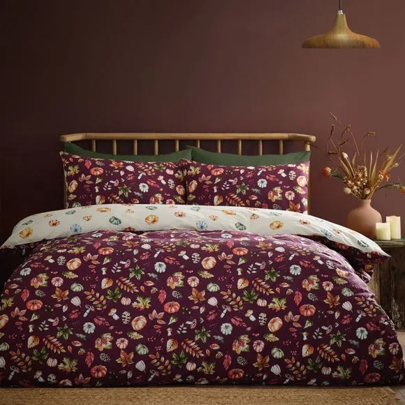 Catherine Lansfield Autumn Pumpkins Polycotton Duvet Cover & Pillowcase Set 1