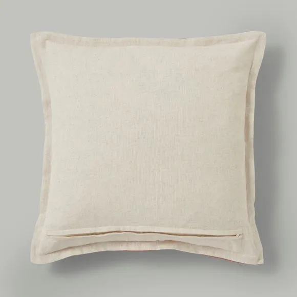 Contrast Oxford Edge Cotton & Linen Square Cushion Cover 3