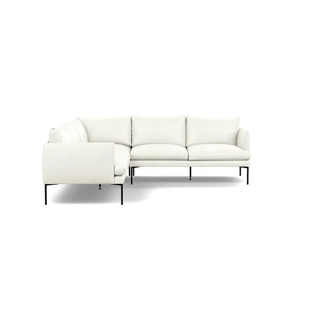 Heal's Matera Large Corner Sofa Linea Leather Brown 680 Black Feet 1