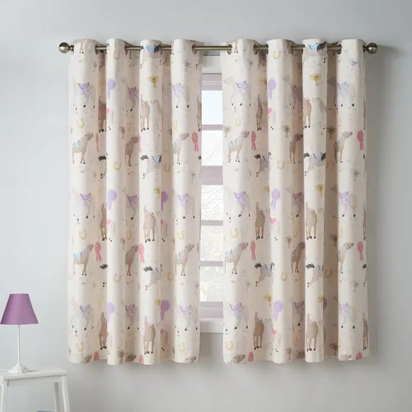 Catherine Lansfield Happy Horses Eyelet Curtains