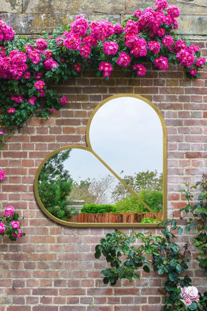 MirrorOutlet Gold Metal Framed Heart Shaped Wall Garden Mirror (80 X 80CM) 5