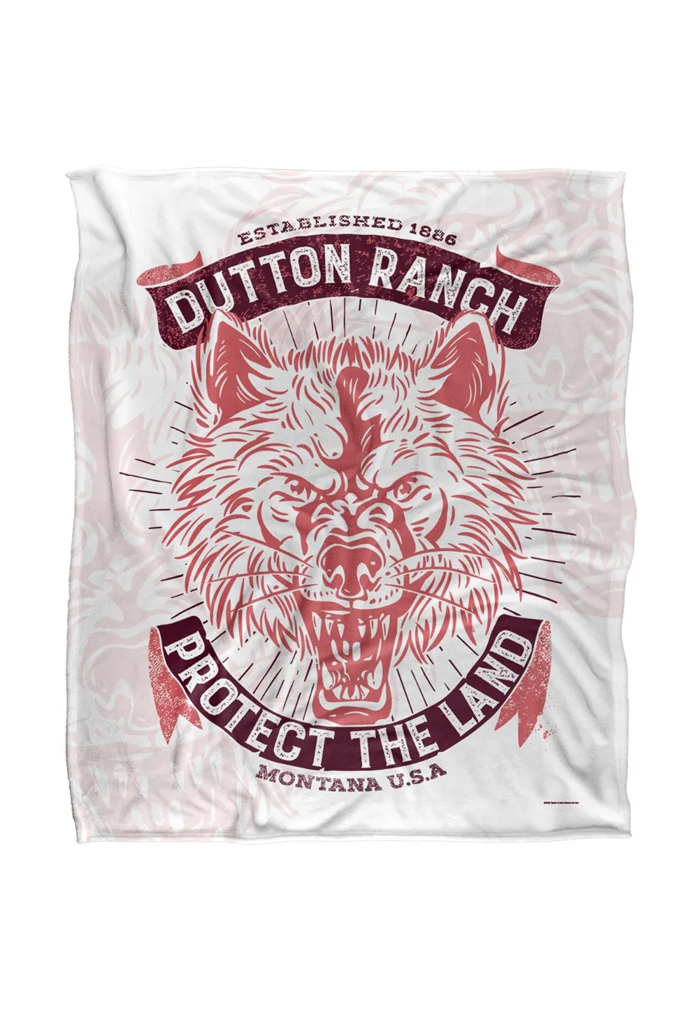 Yellowstone Protect The Land Wolf Silky Touch Super Soft Throw Blanket 152 X 127 cm in White