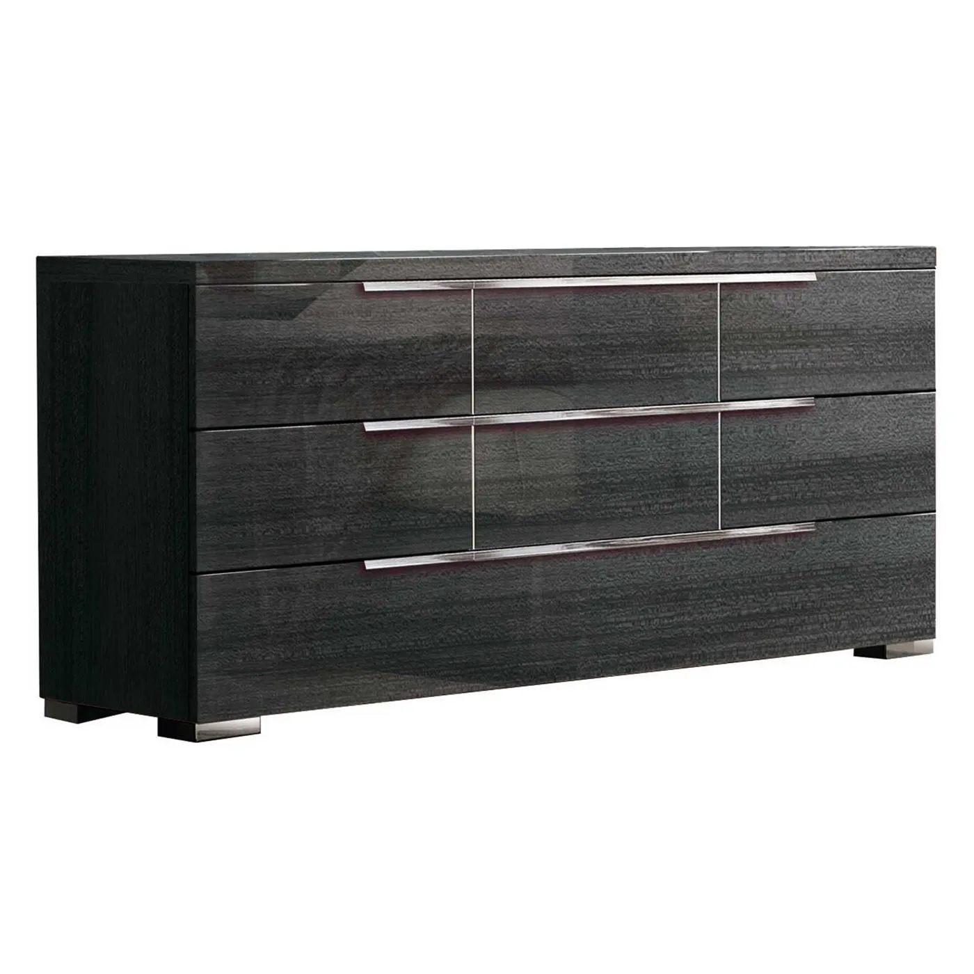 Versilia 3 Drawer Dresser, Grey Koto High Gloss