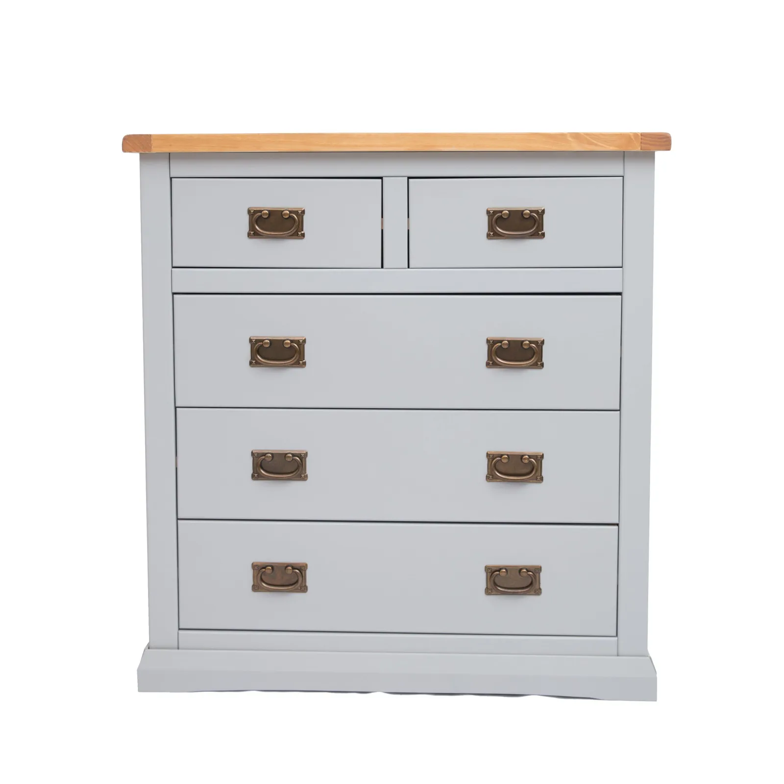 Cabinet Bits Loreo 5 Drawer Chest of Drawers Bras Drop Handle in Light Grey