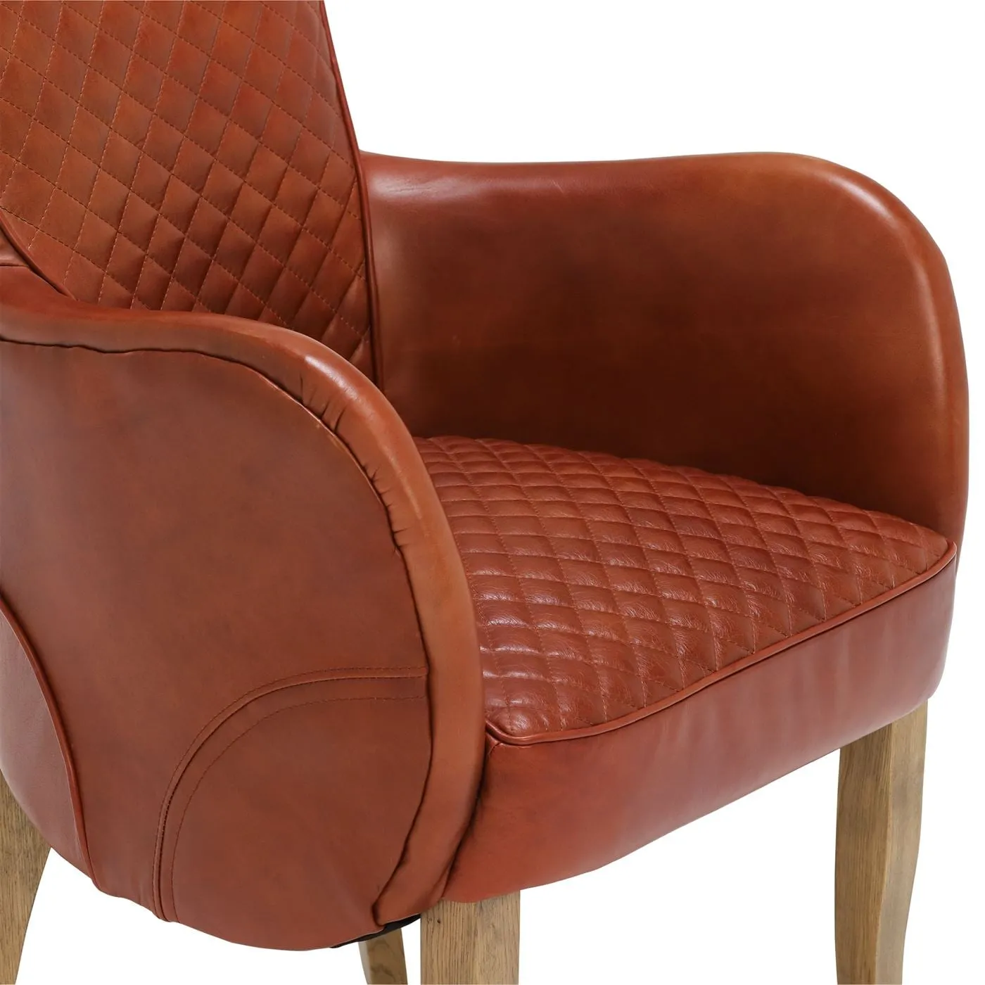 Timothy Oulton Side Saddle Dining Chair With Arms, Red Leather | Barker & Stonehouse 4
