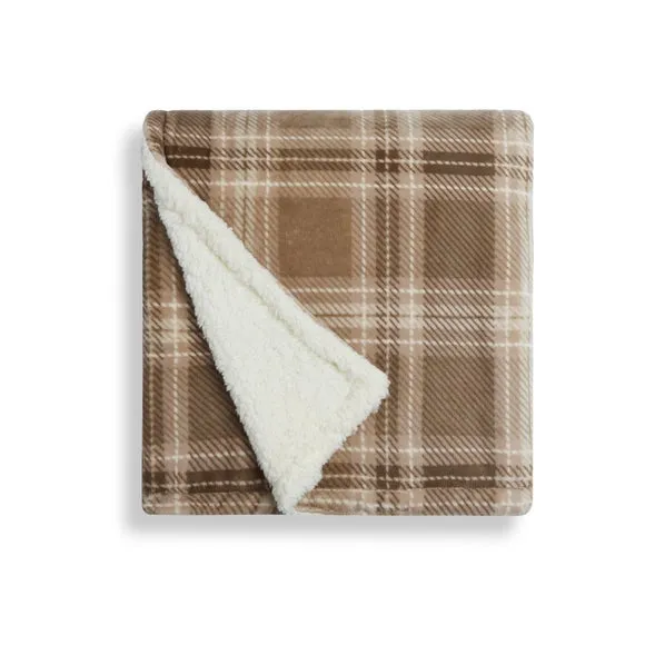 Check Sherpa Throw Blanket, 130cm x 180cm 3