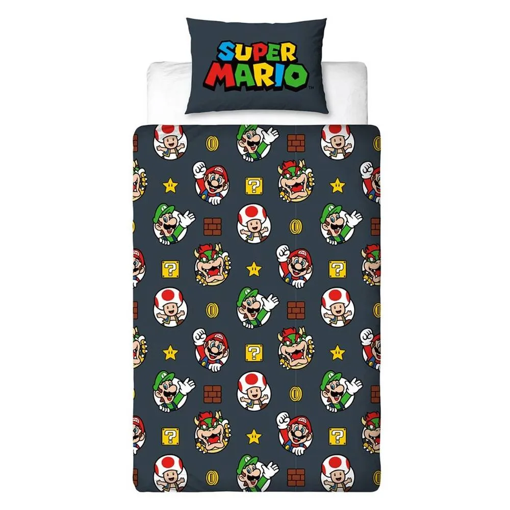Super Mario Single Duvet Cover Set
