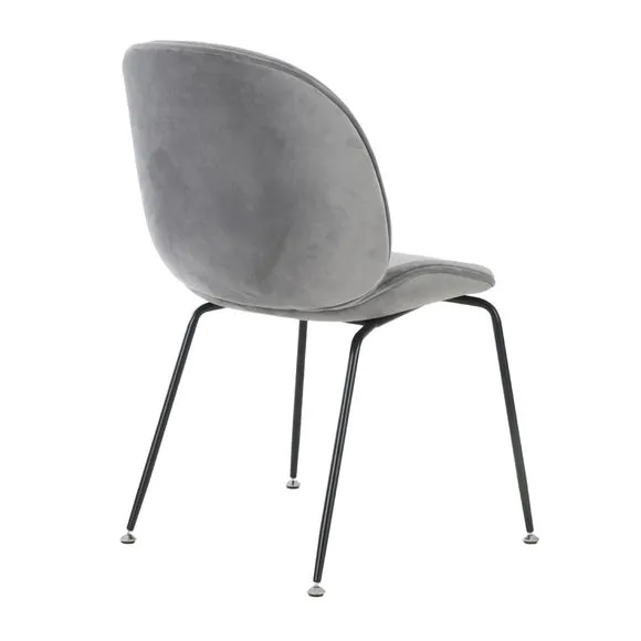 Fusion Living Luxurious Velvet Dining Chair with Black Metal Legs 5