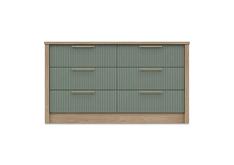 Chelsea 6 Drawer Wide Chest with Gold Handles