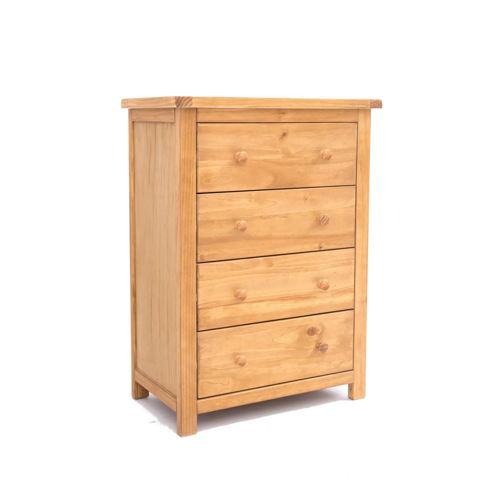 Cabinet Bits Lugo 4 Drawer Chest of Drawers Wood Knob in Light Brown 2