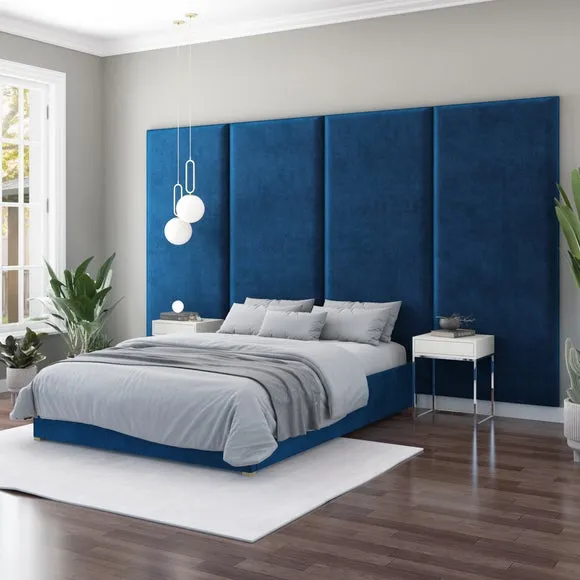 Hanging Wall Panel Dual Mount Plush Velvet Headboard 6