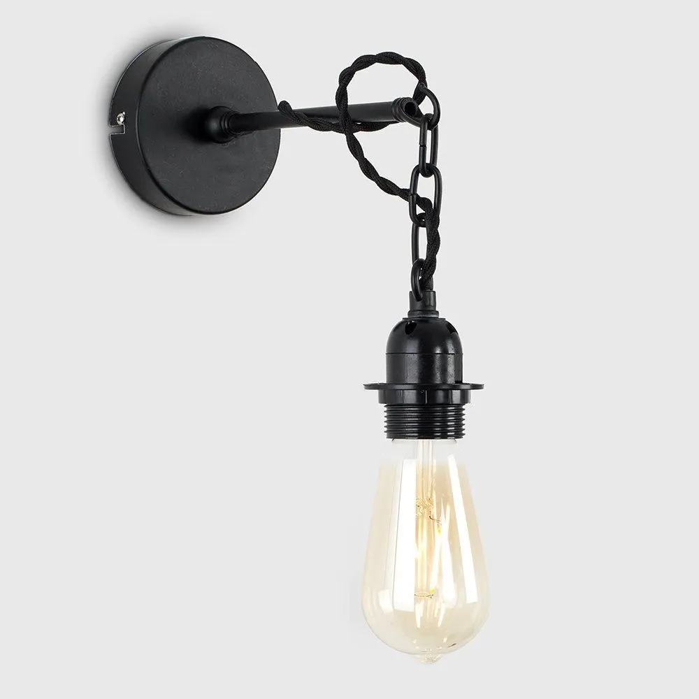ValueLights Huber Pair of Black Indoor Wall Light 4