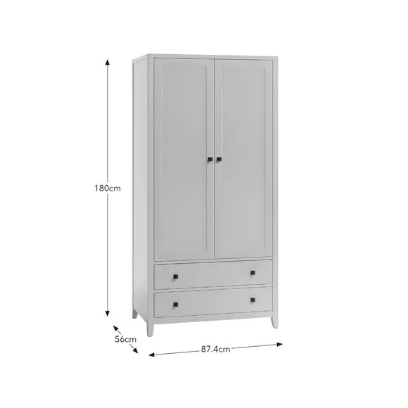 Malone Double Wardrobe, Warm Grey 5