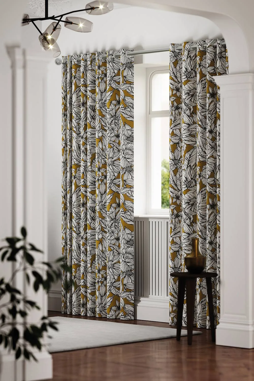 Ted Baker 'Vietnm' Cotton Lined Curtains in Gold 5