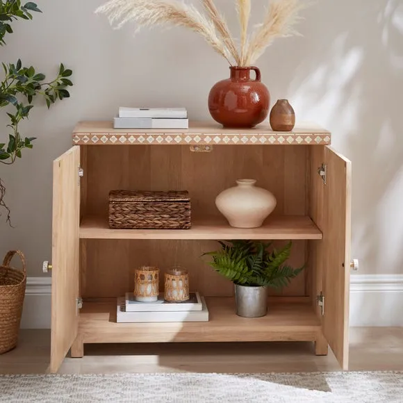 Florrie Carved Small Sideboard, Mango Wood 2