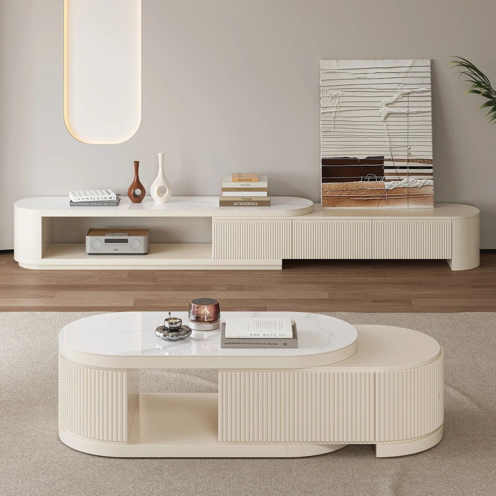 Velar 1803 mm Extendable TV Stand & Coffee Table Set