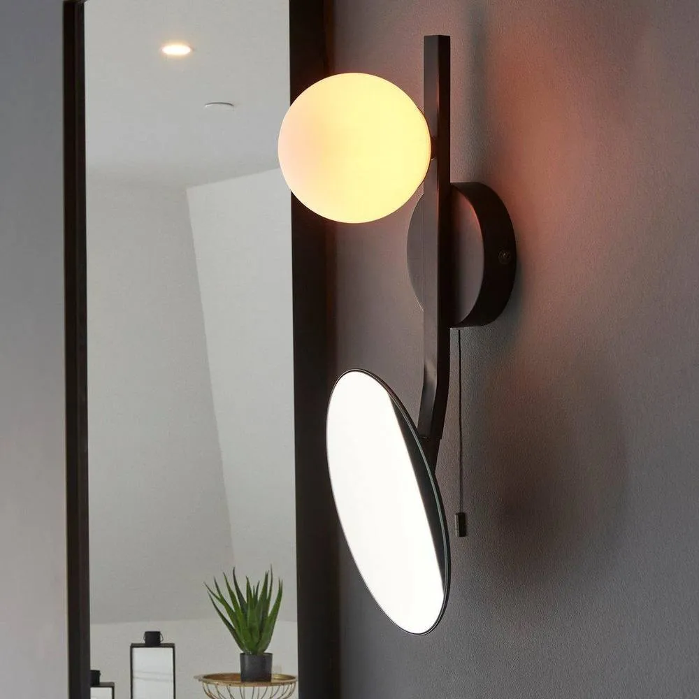 Netlighting 'RIOMAGGIORE' Non Dimmable Contemporary Bathroom Metal Wall Lamp in Black 3
