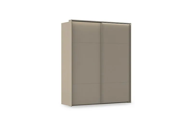 Haven 190cm 2 Door Slider Wardrobe with Décor Doors and Lights