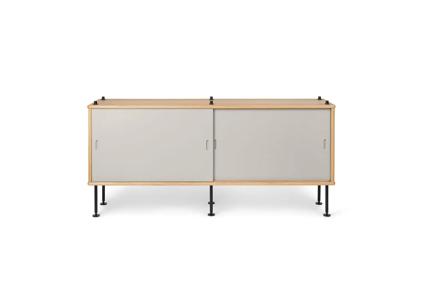 Carl Hansen & Son BM0253 SHELVING CABINET Oiled Oak Grey Door Black Legs 150x69cm