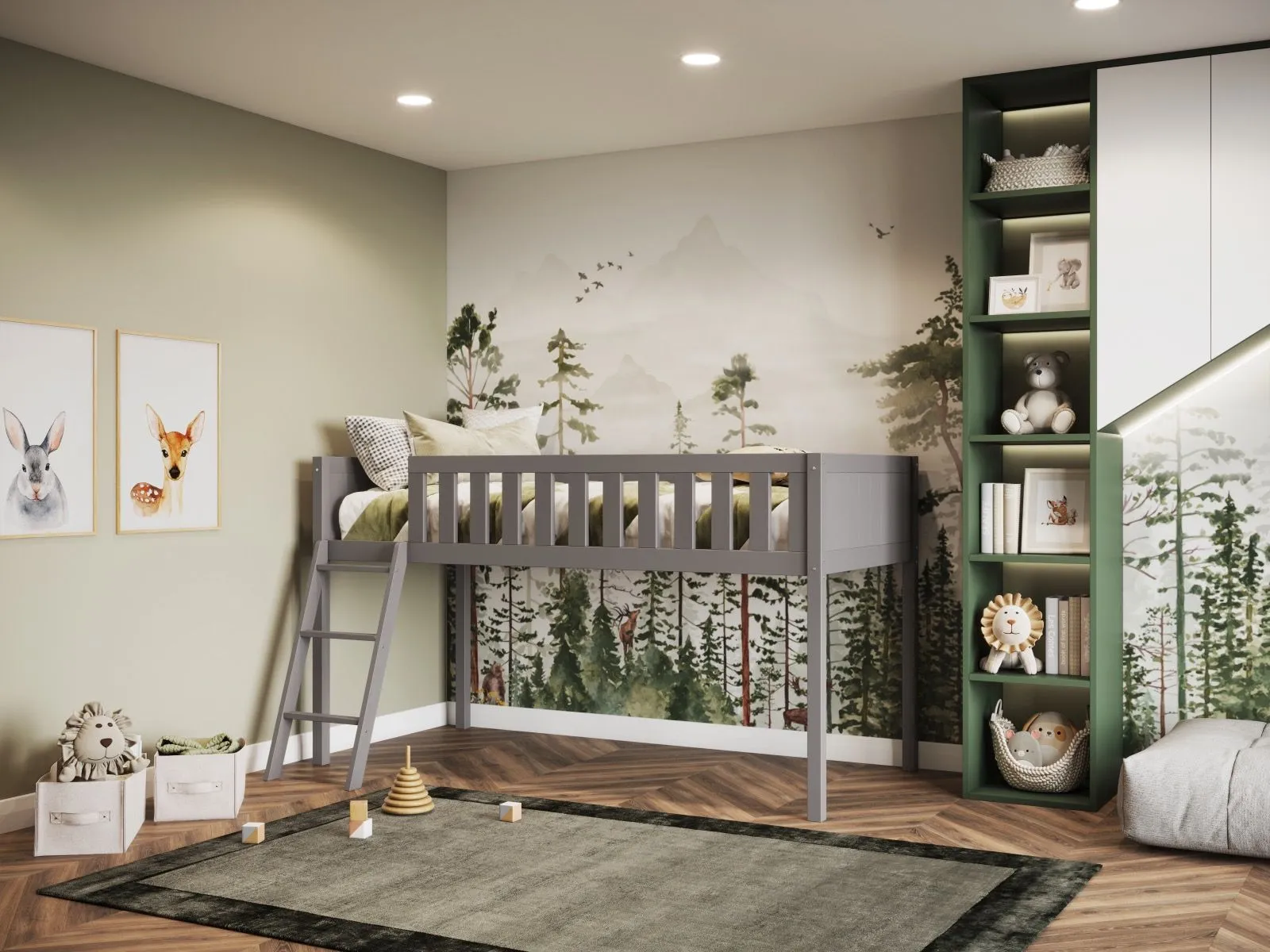 Flair Bea Mid Sleeper Cabin Bed in Grey