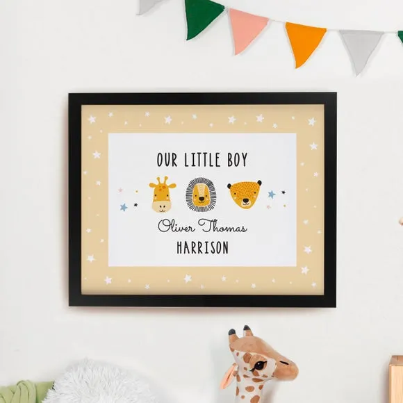 Personalised Scandi Animals Poster Frame 2