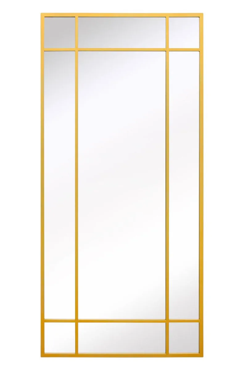 MirrorOutlet Gold Contemporary Wall & Leaner Garden Mirror 71"x 33" 180x85cm 3