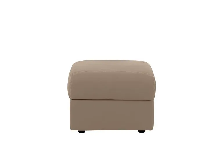 Pepino Leather Storage Footstool - Torello Taupe