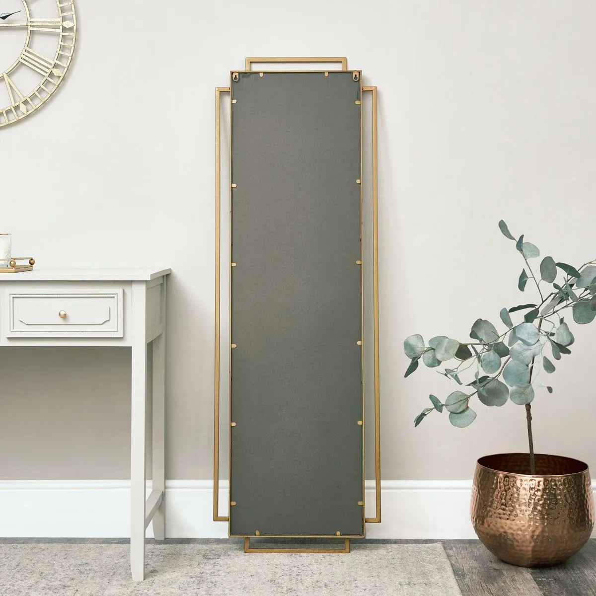 Melody Maison Copper Art Deco Wall Mirror 142cm X 47cm 6