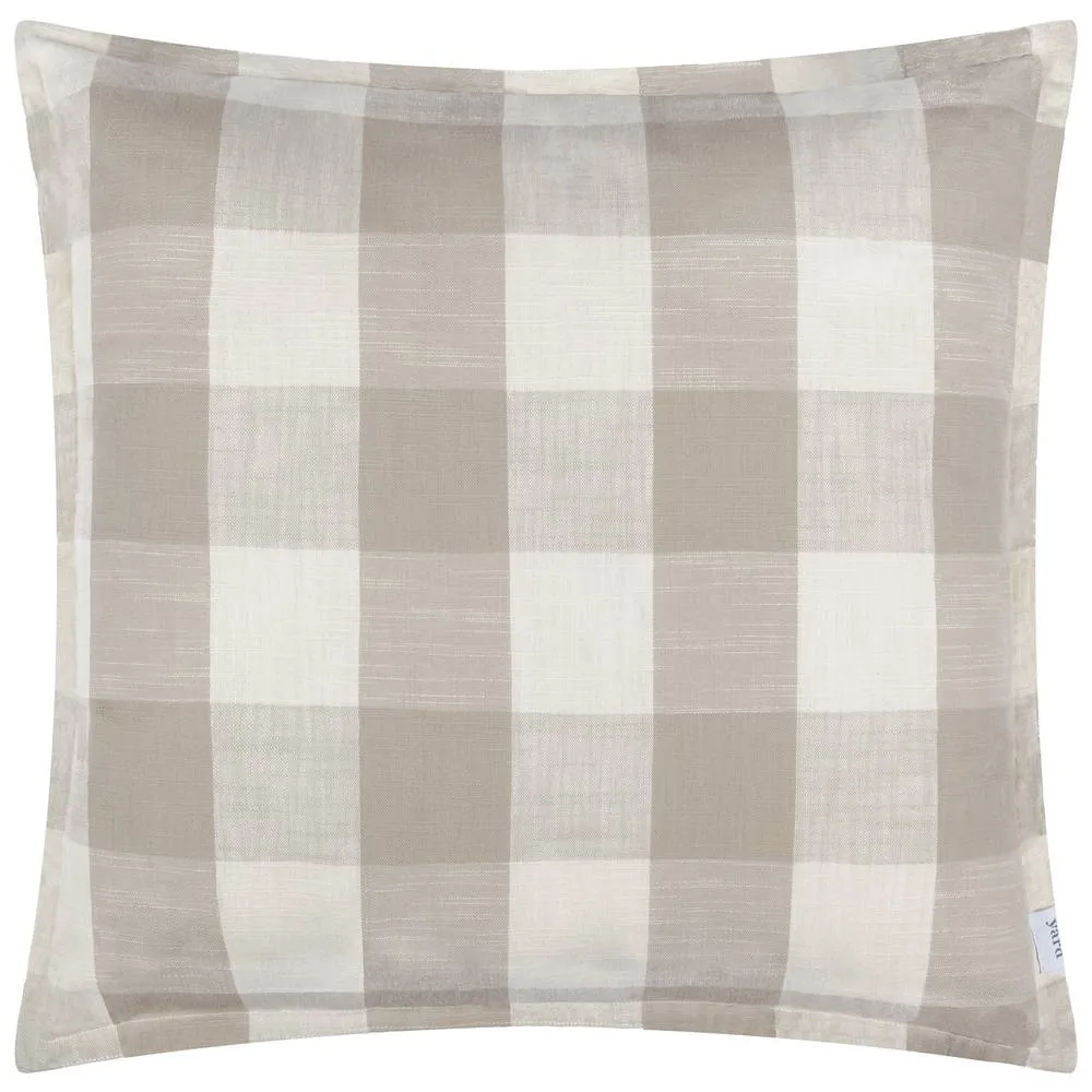Yard Chesil Check 100% Cotton Outdoor Cushion in Natural 2