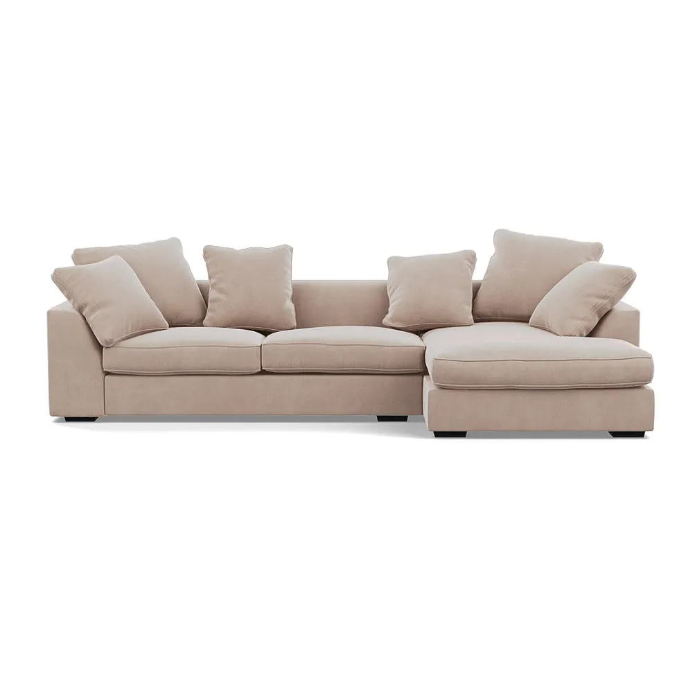 Heal's Cumulus RHF Corner Sofa Smart Velvet Pebble Black Feet 1