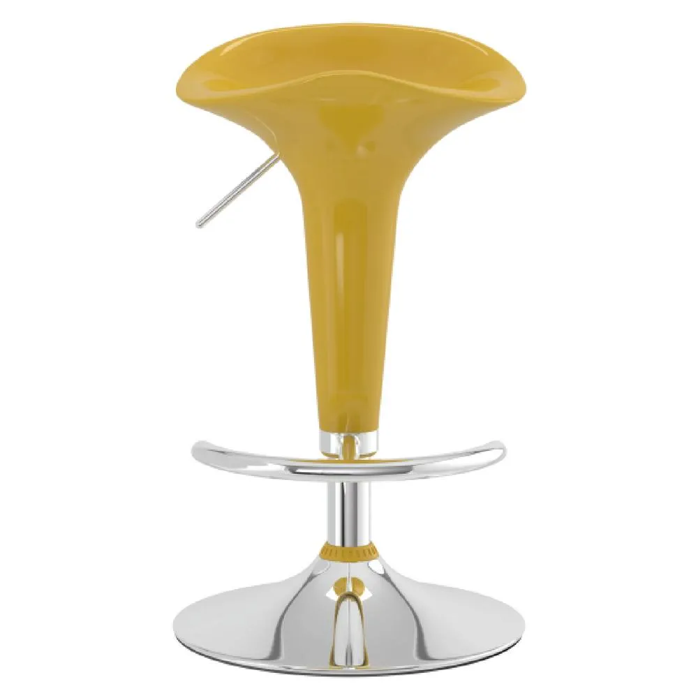 netfurniture Spakas Gloss Yellow Adjustable Kitchen Breakfast Bar Stool 2