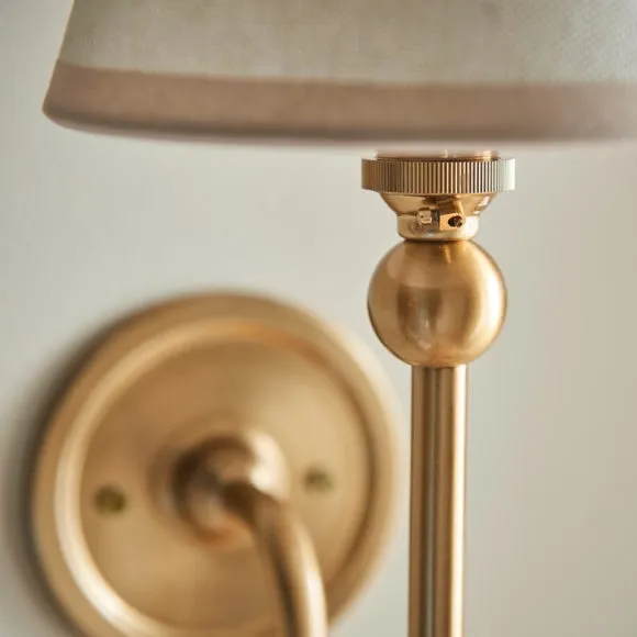 Vogue Javier Mid Century Wall Light with White Vintage Lamp Shade 3