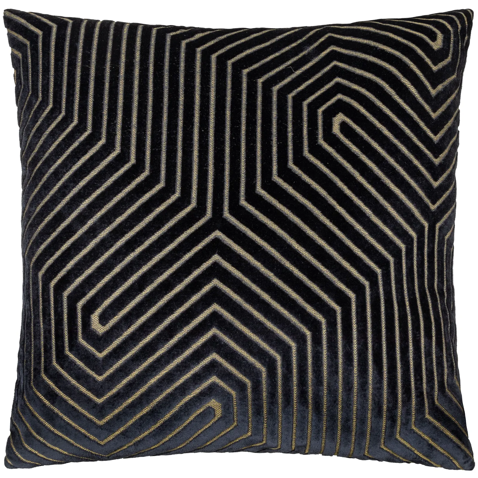 Paoletti Evoke Cut Velvet Cushion in Black 2