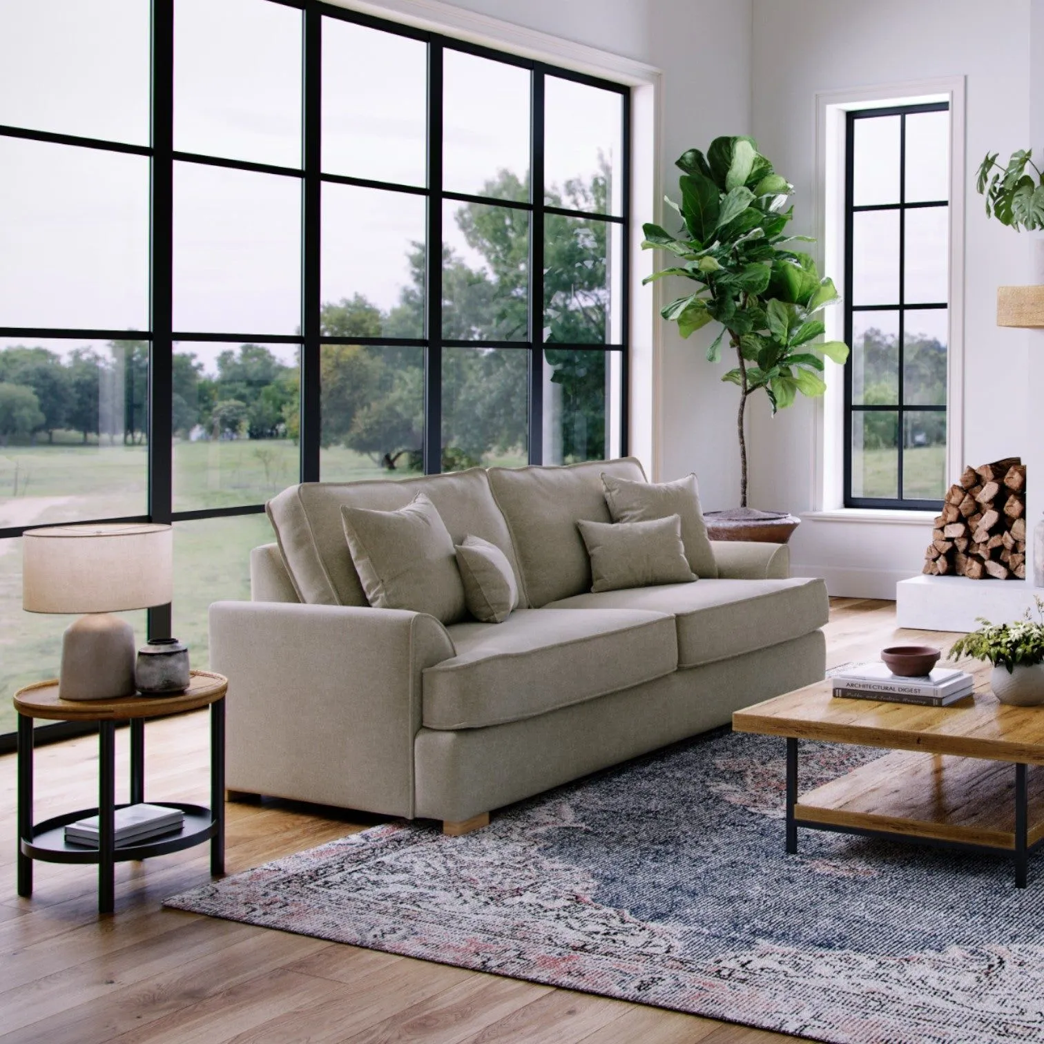 The Great Sofa Company Ophelia 3 Seater Chenille Sofa in Stone 1