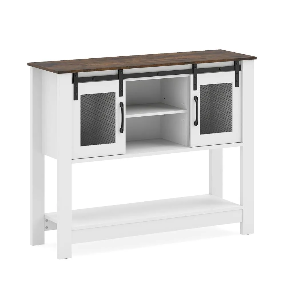 Costway Entryway Table w/ Barn Sliding Doors Console Table w/ Adjustable Shelf 5