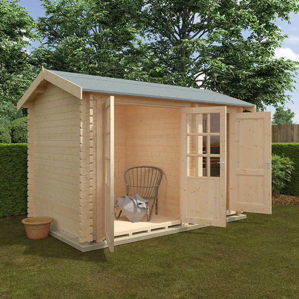 Buttercup Farm 12x8 The Chatsworth 44mm Cabin - L355 x W235 x H262.3 cm in Natural 2