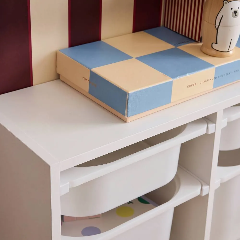 sweeek Children's storage furniture 6 storage bins wood decor in White 6