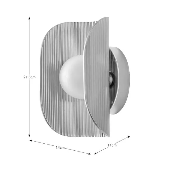 Curved Ribbed Glass Wall Light 6