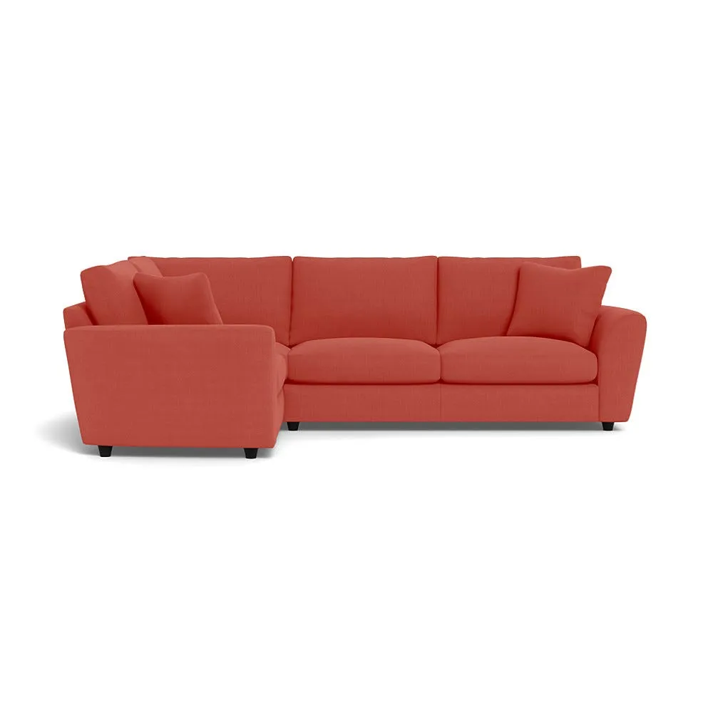 Heal's Snooze Left Hand Facing Corner Sofa Linen Grenadine Black Feet