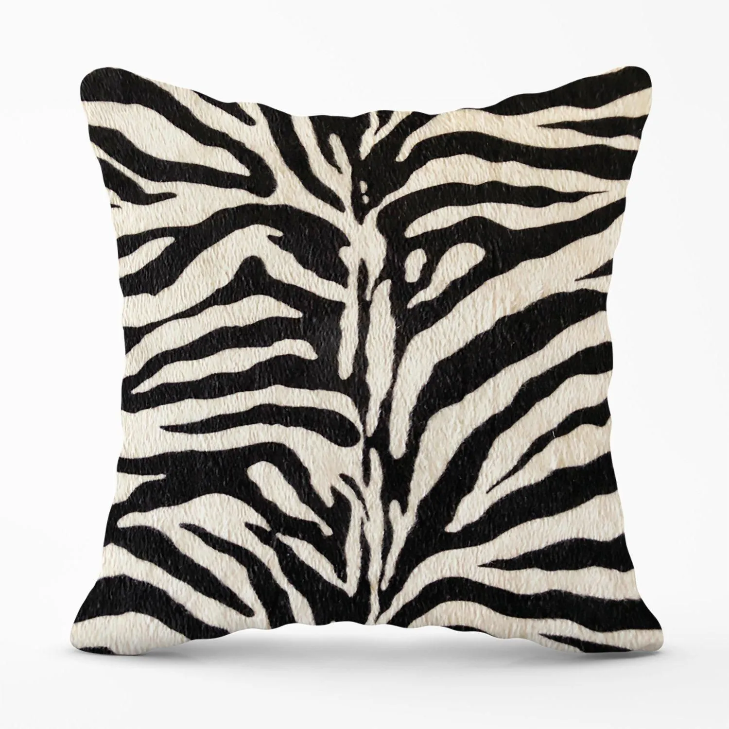 Warren Reed - Designer White Tiger Print Outdoor Cushion in Black