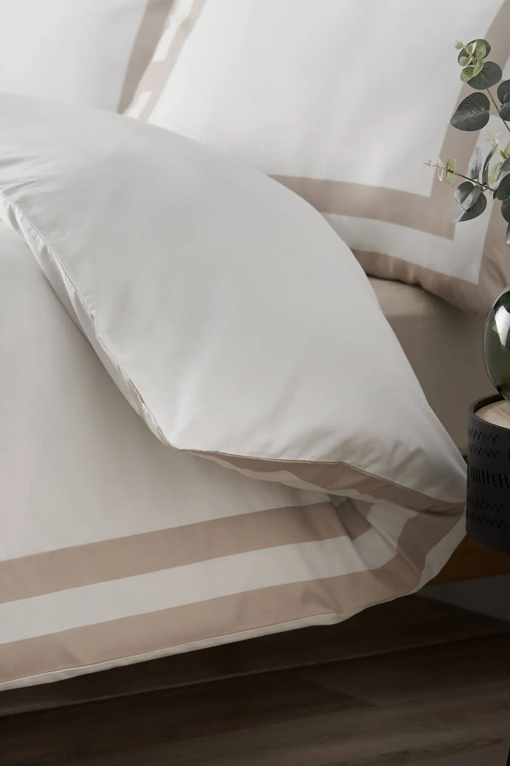 Catherine Lansfield 'So Soft Mono Panel' Duvet Cover Set in Natural 4